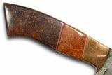Knife with Fossil Dinosaur Bone (Gembone) Inlays #370838-3